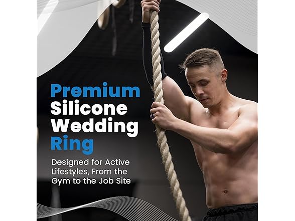 Sinai Waves Silicone Rings Black (9.5)