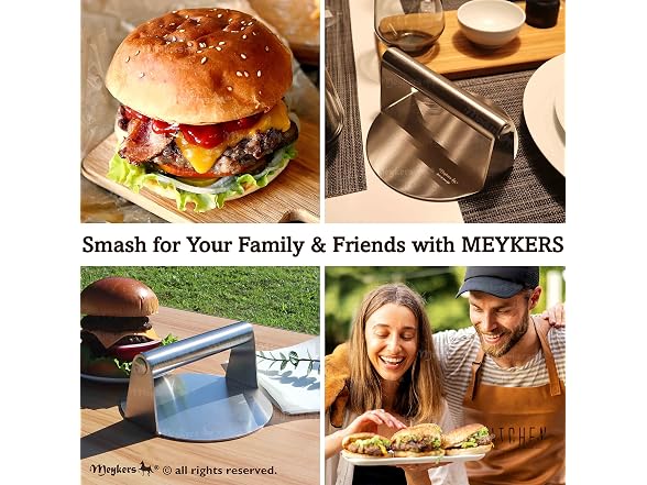 6.3" Smash Press Hamburger & 100 Patty Paper