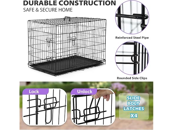 BestPet | Dog Crate | 48" | Black | Foldable Metal