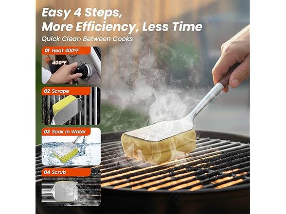 Bristle Free Grill Brush W/ Scraper