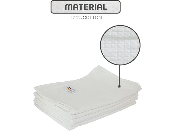 Organic Cotton Waffle Kitchen Towels, 30 x 22 in, 5 Pack