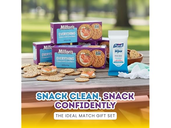 8 Item Set- Milton's Crackers & Hand Sanitizing Wipes