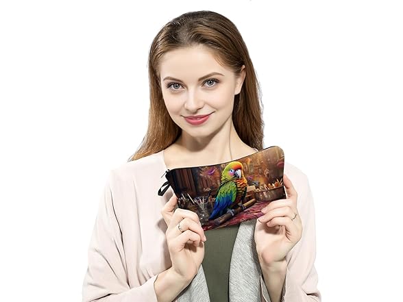 YULUENZE Parrots Pattern Makeup Bag