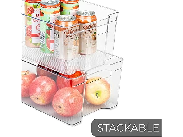 Smart Design Stackable Bin w/Handle