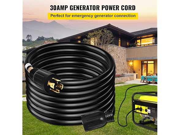 50 FT 30 Amp Generator Extension Cord SJTW