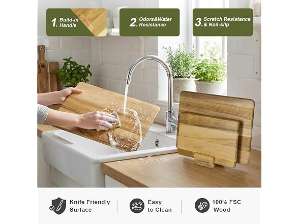 Teak Cutting Boards Set