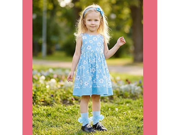 Jspupifip 4 Pairs Girls Big Ruffle Socks