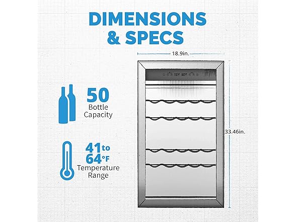 Newair Freestanding Wine Fridge - 50 Bottles