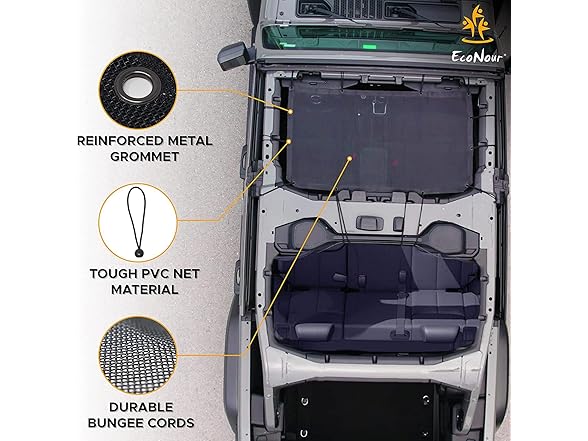 EcoNour Sun Shade for Jeep Wrangler JL 2