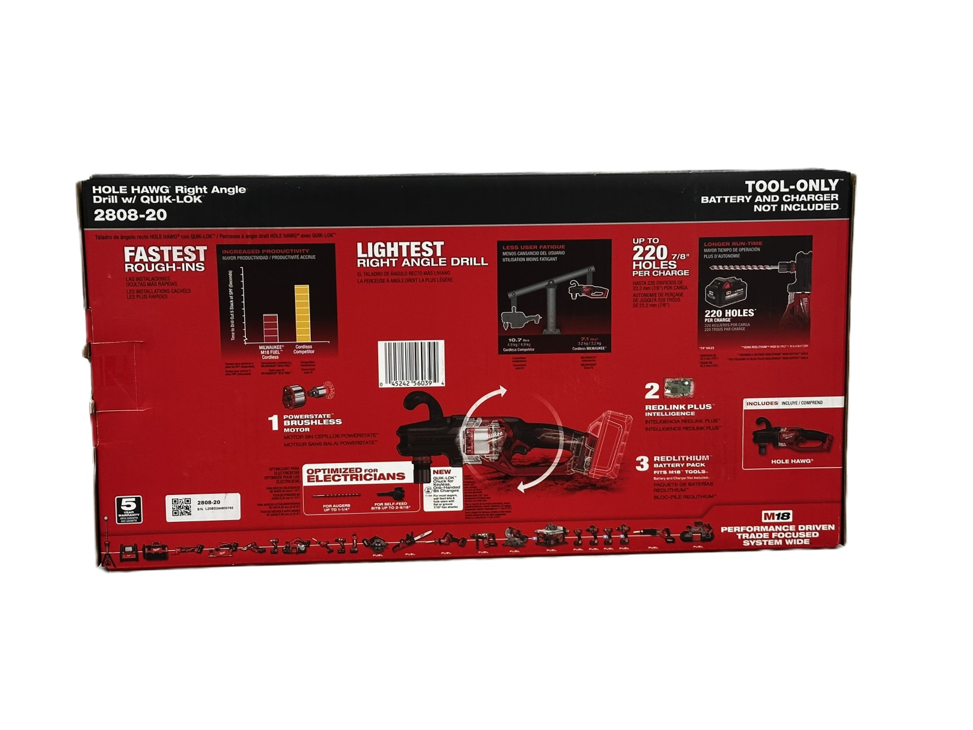 Milwaukee 2808-20 M18 Brushless Right Angle Drill - Gallery 6