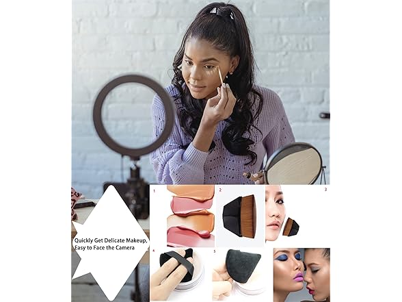 Triangle Powder Puffs and Kabuki Brush