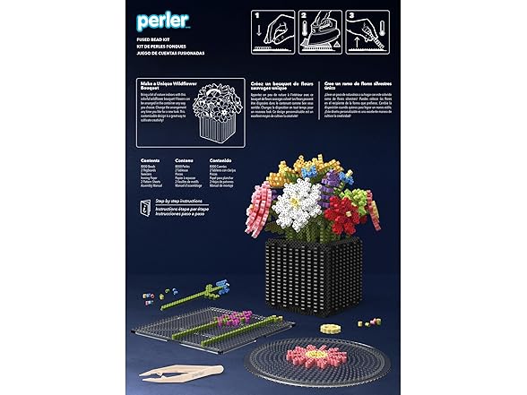 Perler Wildflower Bouquet 3D Fused Bead Kit
