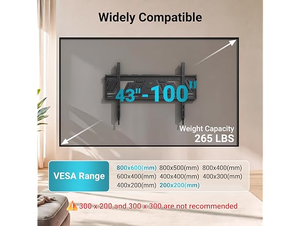 BONTEC Heavy Duty Fixed TV Wall Mount