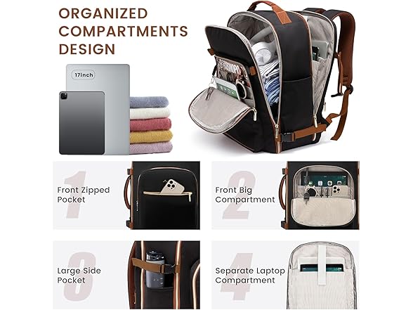 LOVEVOOK 17 Inch Large Travel Backpack