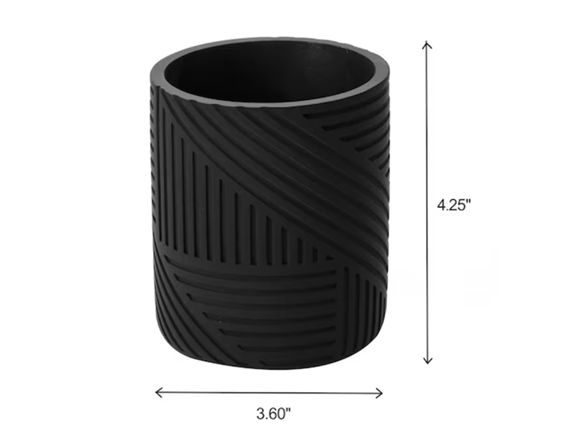 J&V Textiles 7 Piece Bathroom Accessories Set BLACK
