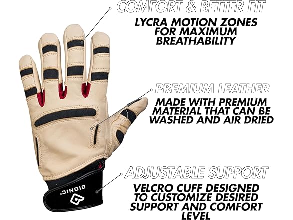 Bionic ReliefGrip Premium Leather Gardening Gloves