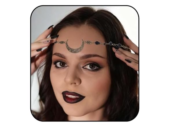 Aularso Vintage Head Chain Crescent Moon