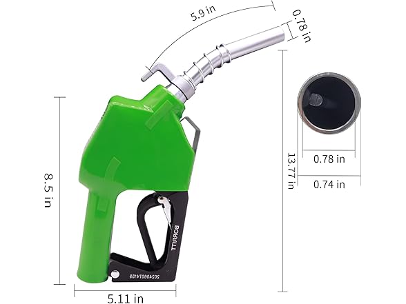 BORRITT 3/4" Auto Shut-Off Fuel Nozzle