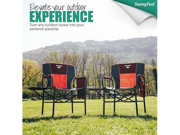 SUNNYFEEL Red 2pk Oversized Camping Chair