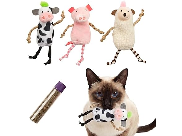 SmartyKat Farm Friends Refillable Catnip Cat Toys