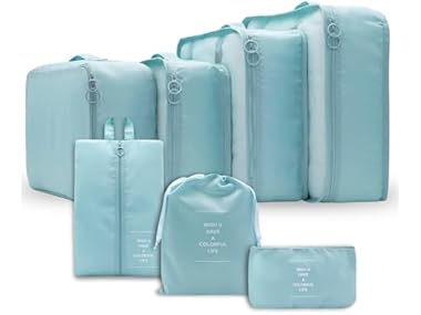 $17.99, Was $34.99, 48% Off! 7-Piece Compression Travel Packing Cubes dealfomo
