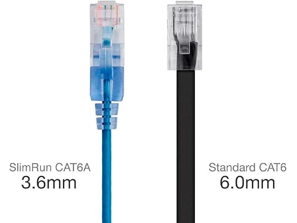Monoprice Cat6A 20ft Blue 5-Pk Patch Cable