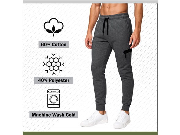 (1 or 2Pk) Mens Tech Fleece Jogger Pants