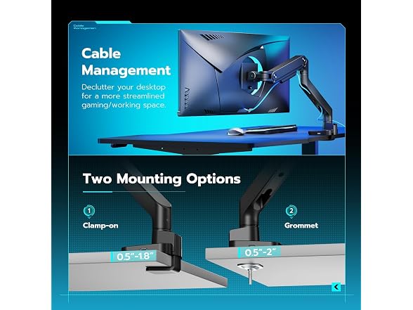 ARES WING 17" to 49" Ultrawide Monitor Arm with USB