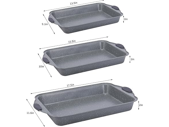 Anveena 3-Piece Non-Stick Pans Gray