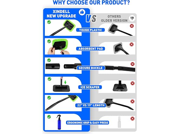 X XINDELL XINDELL Windshield Cleaning Tool,
