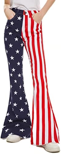 Women's American Flag Denim Pants