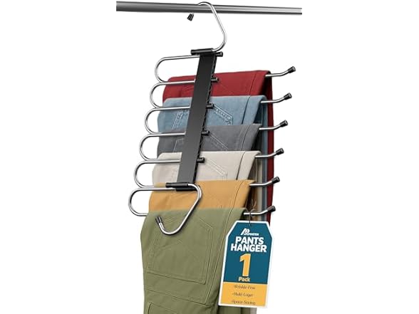Black Space Saving Pants Hangers 1 Pack