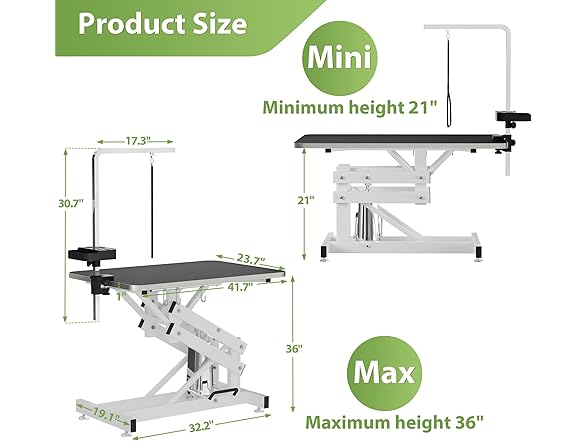 ROOMTEC 42" Hydraulic Pet Grooming Table