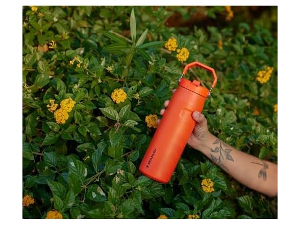 Stanley IceFlow Flip Straw 2.0 Bottle, 50 oz, Rose Quartz