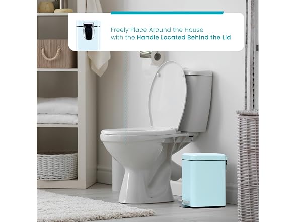 Pack 1.3 Gallon Small Poweder Blue Bathroom Trash Can