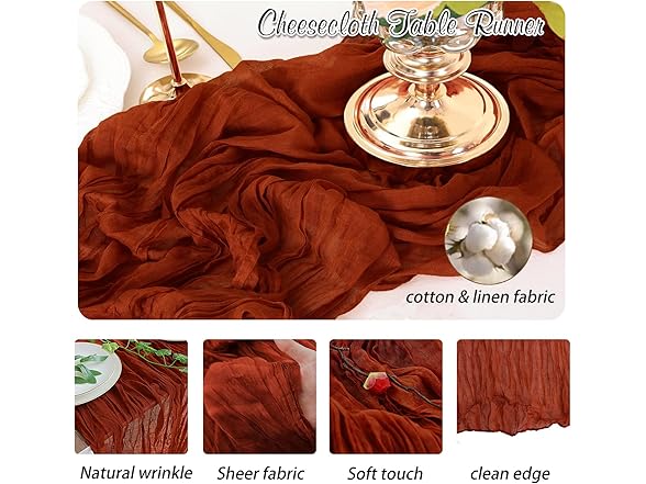 Waligoy Terracotta Cheesecloth Table
