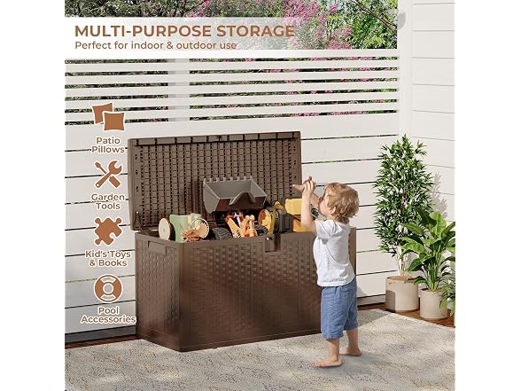 Resin Deck Box, 73 Gal Brown