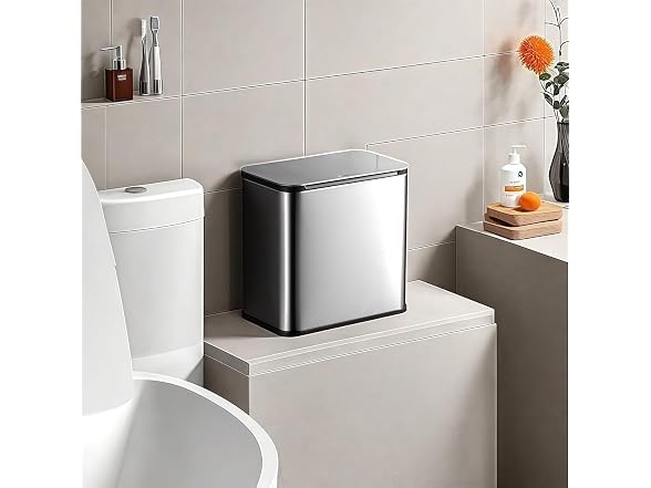 1.3 Gallon Kitchen Trash Can Silver