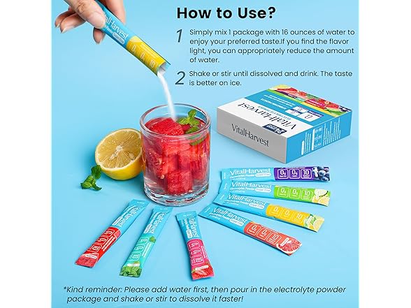 VitalHarvest Electrolytes Powder Packets