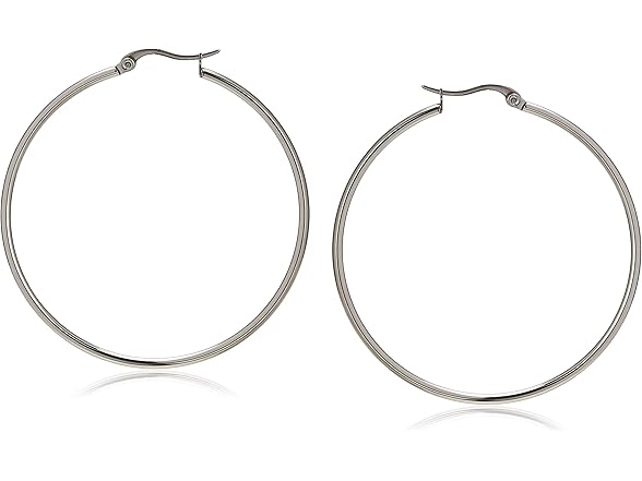 Amazon Essentials Women 50mm Stainless Earrings