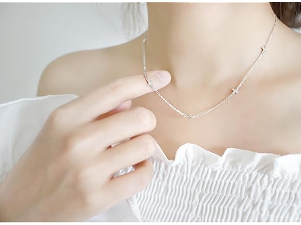 SUGARKITTEN Cross Necklace Silver 17''