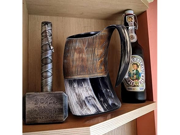 HLC Horn Mug Beer Mug for Men