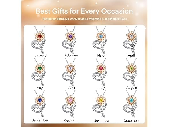 LAVALE Heart Birthstone Necklace April