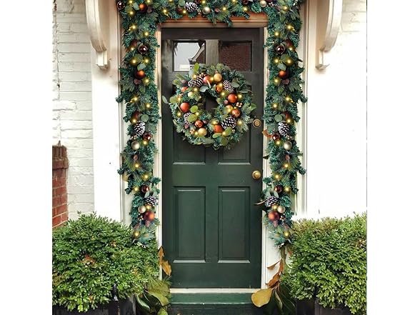 Wanna-CUL Copper/Gold 20" Pre-Lit Wreath