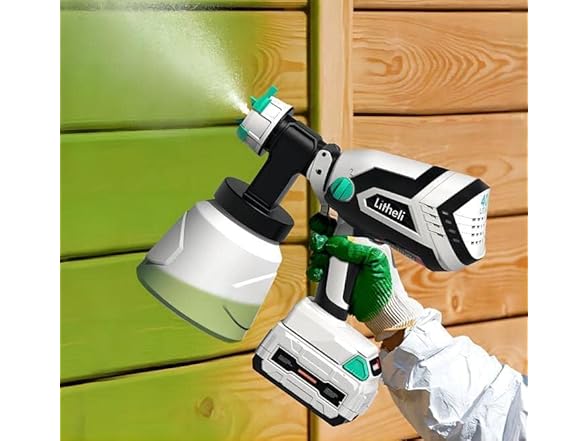 Litheli 40V Cordless Paint Sprayer, 500W HVLP Spray Gun