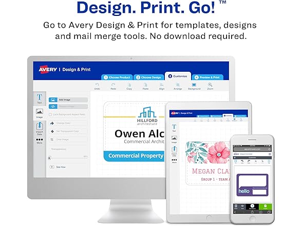 Avery Customizable Magnetic Name Badges, 3" x 4"