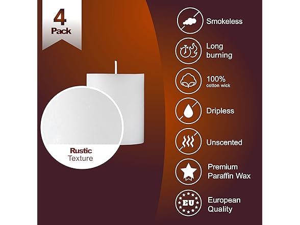 SPAAS Rustic White Pillar Candles