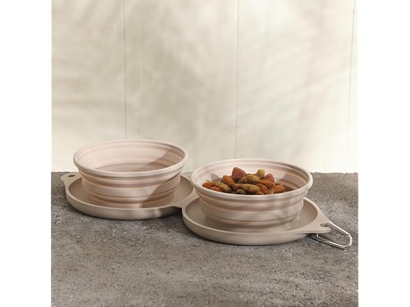 Gibson Home 13" Collapsible Double Silicone Pet Bowl