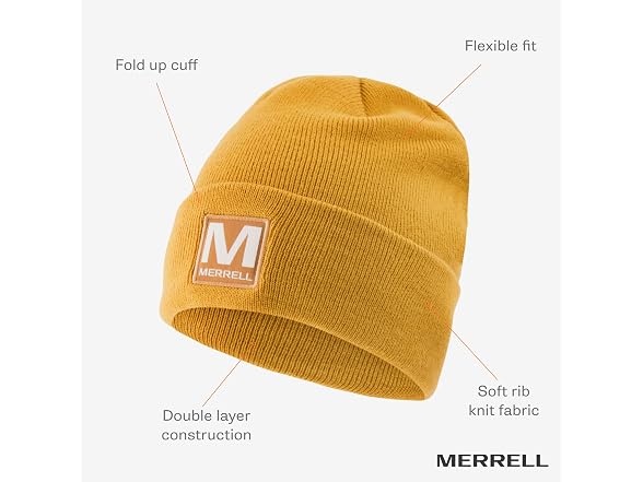 Merrell Patch Beanie Knit Hat with Cuff