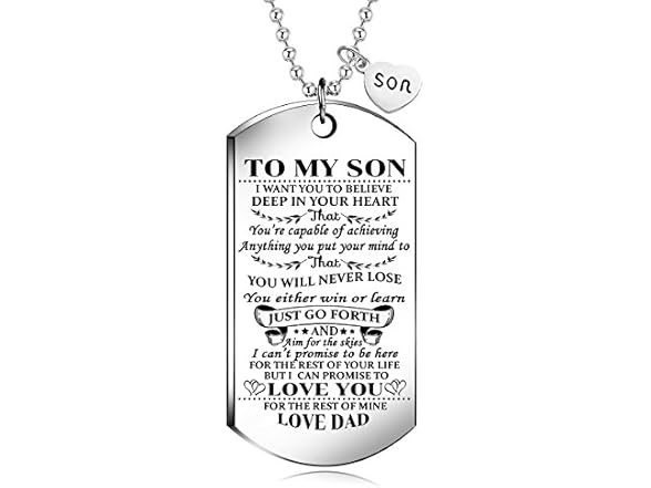 NOVQY To My Son from Dad Necklace